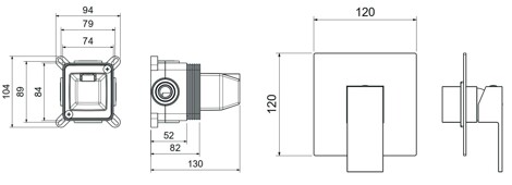 Aquatek Либра смеситель для душа встраиваемый (внешняя и скрытая часть), матовый черный фото 2