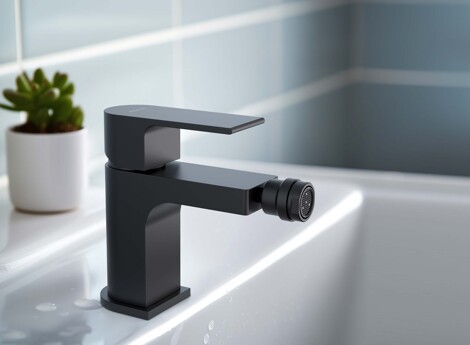 Aquatek Лира смеситель для биде однорычажный, матовый черный фото 3