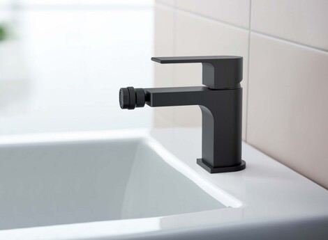 Aquatek Лира смеситель для биде однорычажный, матовый черный фото 5