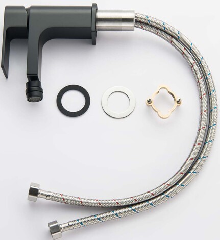 Aquatek Лира смеситель для биде однорычажный, матовый черный фото 6