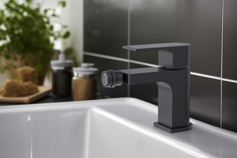 Aquatek Лира смеситель для биде однорычажный, матовый черный фото 7