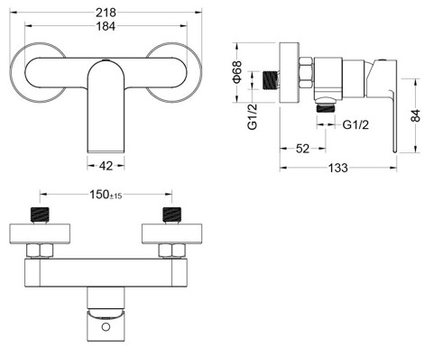 Aquatek Лира смеситель для душа настенный фото 2
