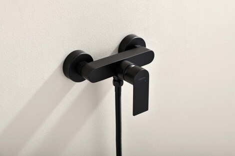 Aquatek Лира смеситель для душа настенный, матовый черный фото 3