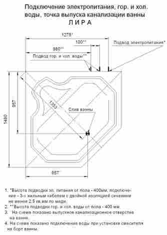 Aquatek Лира Ванна акриловая угловая, с гидромассажем (Стандартные форсунки) фото 4