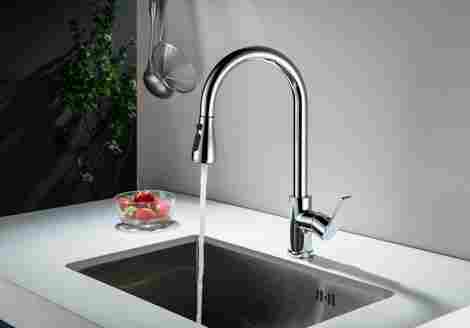 Aquatek Лугано смеситель для кухни с вытяжным изливом фото 4