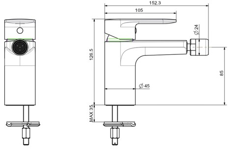 Aquatek Ника смеситель для биде однорычажный фото 2