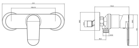 Aquatek Ника смеситель для душа настенный фото 2