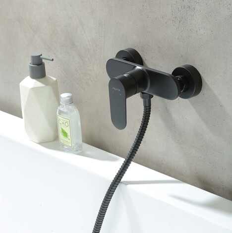 Aquatek Ника смеситель для душа настенный, матовый черный фото 3
