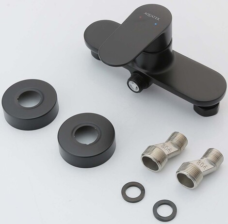 Aquatek Ника смеситель для душа настенный, матовый черный фото 4