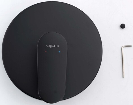 Aquatek Ника смеситель для душа встраиваемый (внешняя и скрытая часть), матовый черный фото 4