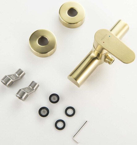 Aquatek Оберон смеситель для душа настенный, шлифованное золото фото 5