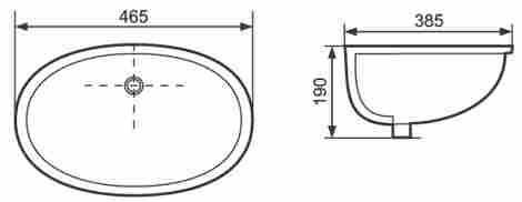 Aquatek Раковина встраиваемая под столешницу 46,5х38,5 фото 2