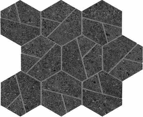 Мозаика Boost Stone Tarmac Mosaico Hex