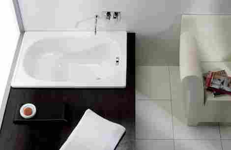 BLB Europa Mini 105x70 ванна стальная, без ножек, с сиденьем, белая фото 4