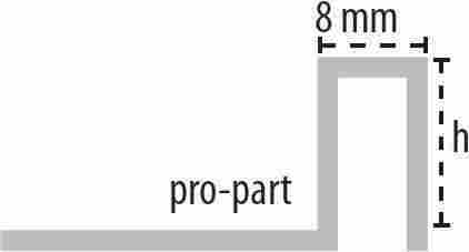 Декоративный профиль Pro-Part Aluminium Anodized Silver 0,8x250 фото 2