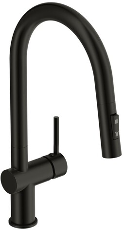 Cersanit Brasko смеситель для кухни с выдвижным изливом, черный фото 3