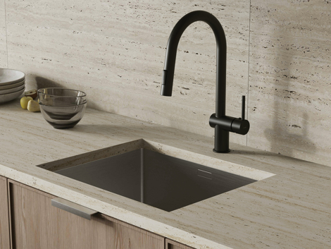 Cersanit Brasko смеситель для кухни с выдвижным изливом, черный фото 7