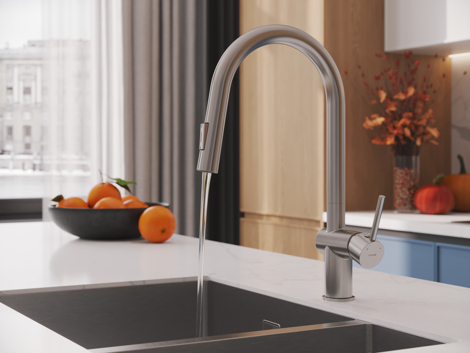 Cersanit Brasko смеситель для кухни с выдвижным изливом, сатин фото 9