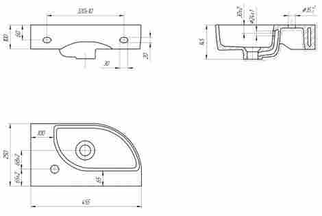 Cersanit Cameo 45 Раковина подвесная угловая фото 2
