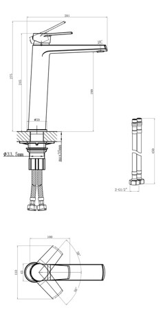 Cersanit City Смеситель для раковины высокий однорычажный фото 2