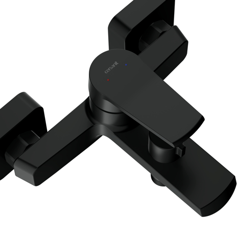 Cersanit City смеситель для ванны с душем однорычажный, черный фото 5