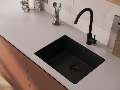 Cersanit Como смеситель для кухни однорычажный, черный фото 7