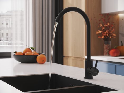 Cersanit Como смеситель для кухни однорычажный, черный фото 8