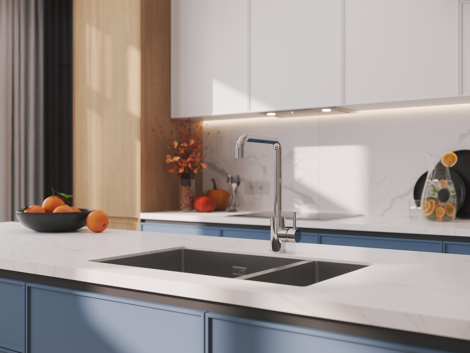 Cersanit Como смеситель для кухни с Г-образным изливом, однорычажный фото 8