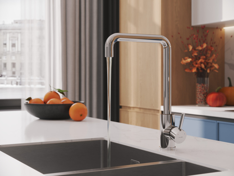 Cersanit Como смеситель для кухни с Г-образным изливом, однорычажный фото 9