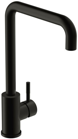 Cersanit Como смеситель для кухни с Г-образным изливом, однорычажный, черный фото 3
