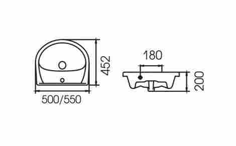 Cersanit Erica 55 Раковина встраиваемая S-UM-ERI55/1-w фото 2