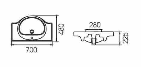 Cersanit Erica 70 Раковина встраиваемая S-UM-ERI70/1-w фото 2