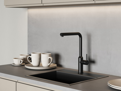 Cersanit Flavis смеситель для кухни однорычажный, черный фото 6