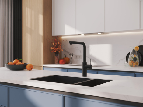 Cersanit Flavis смеситель для кухни однорычажный, черный фото 8