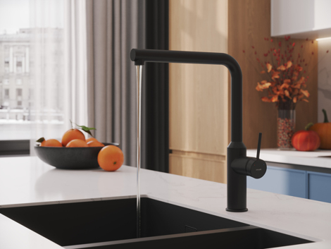 Cersanit Flavis смеситель для кухни однорычажный, черный фото 9