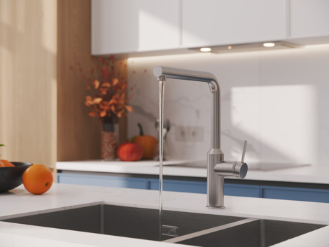 Cersanit Flavis смеситель для кухни однорычажный, сатин фото 10