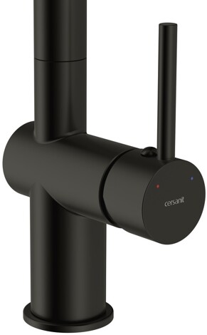 Cersanit Flavis смеситель для кухни с выдвижным изливом, 2 режима, черный фото 4