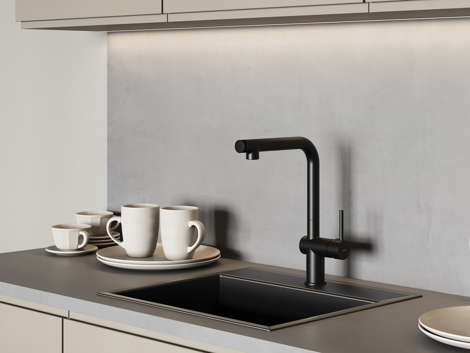 Cersanit Flavis смеситель для кухни с выдвижным изливом, 2 режима, черный фото 6