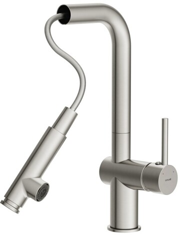 Cersanit Flavis смеситель для кухни с выдвижным изливом, 2 режима, сатин фото 6
