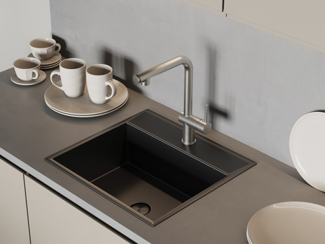 Cersanit Flavis смеситель для кухни с выдвижным изливом, 2 режима, сатин фото 8