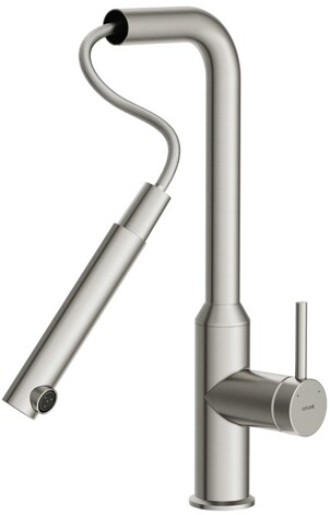 Cersanit Flavis смеситель для кухни с выдвижным изливом, сатин фото 5