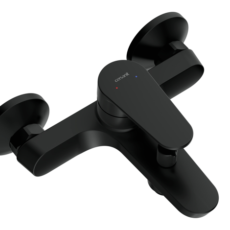 Cersanit Lara смеситель для ванны с душем однорычажный, черный фото 3