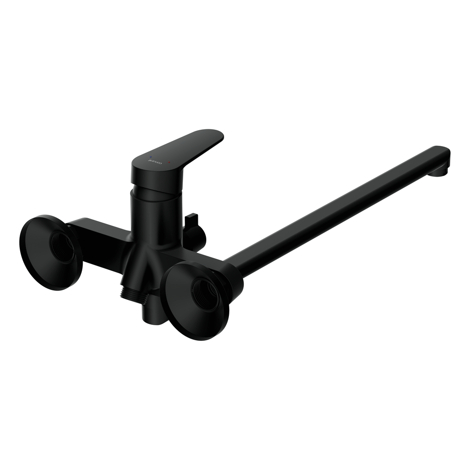 Cersanit Lara смеситель для ванны с душем однорычажный, черный, с длинным изливом фото 7