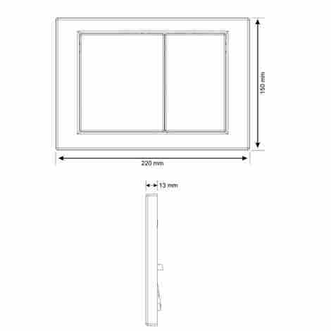Cersanit Link M05 Кнопка слива двойная (хром матовый) фото 2