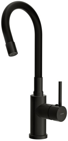 Cersanit Melar смеситель для кухни с гибким изливом, черный фото 5