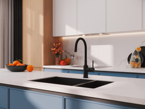 Cersanit Melar смеситель для кухни с гибким изливом, черный фото 7