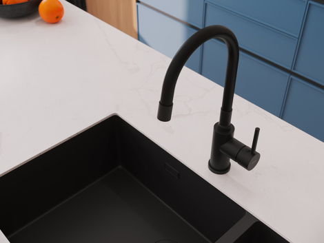 Cersanit Melar смеситель для кухни с гибким изливом, черный фото 9