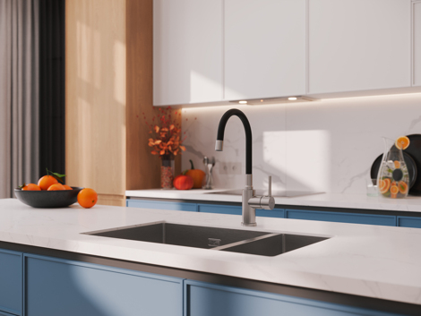 Cersanit Melar смеситель для кухни с гибким изливом, сатин фото 7