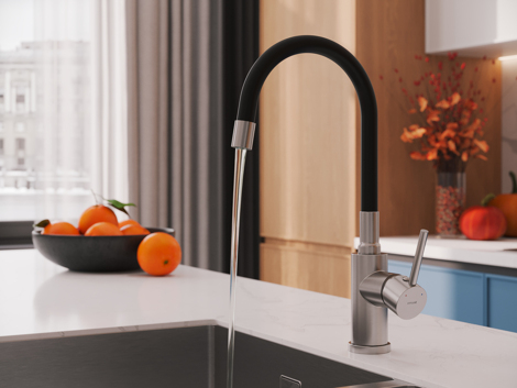 Cersanit Melar смеситель для кухни с гибким изливом, сатин фото 8