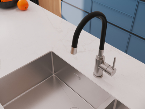 Cersanit Melar смеситель для кухни с гибким изливом, сатин фото 9